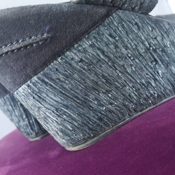 2for30!! Textured Blue Wedge Sandals - Picture 5 of 10